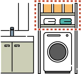 洗濯機の上の空間利用