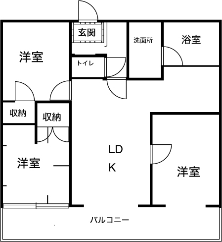 ワイドスパン型の間取り図