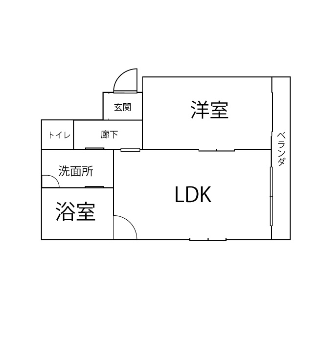 1LDKの間取り図