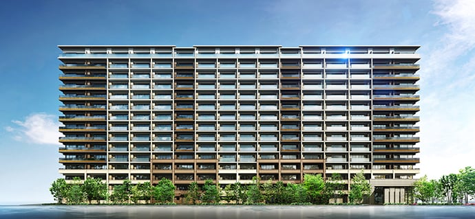 本厚木駅近のマンション(ルネ本厚木の正面外観)