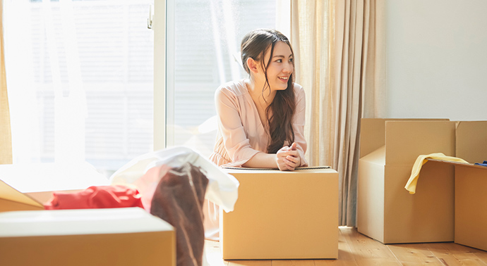 引っ越しをした女性