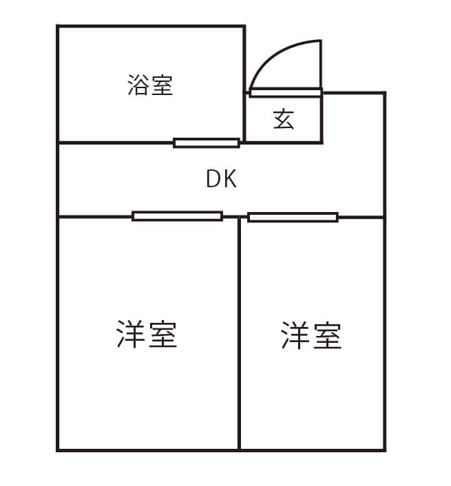 2DKの間取り図