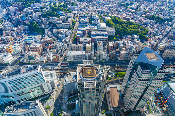 開発された街