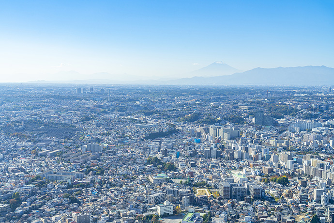 富士山の見える横浜の街