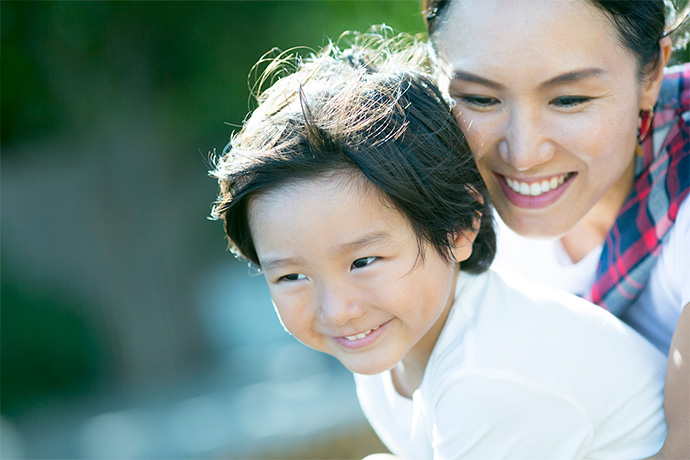 男の子とママ