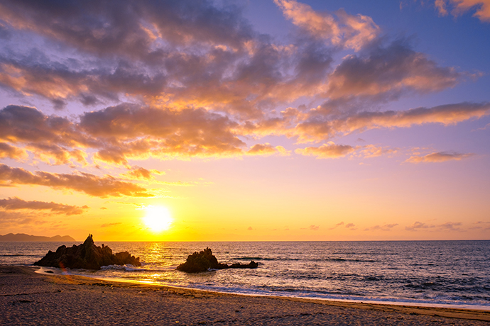 海辺の夕日