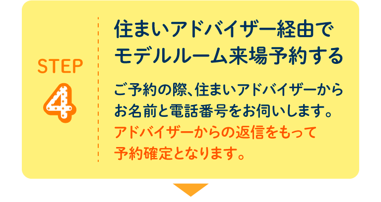 STEP4 住まいアドバイザー経由でモデルルーム来場予約する