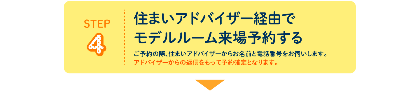 STEP4 住まいアドバイザー経由でモデルルーム来場予約する