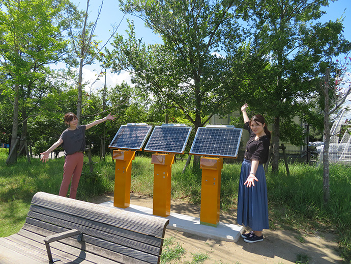 広尾防災公園の非常用バッテリー装置